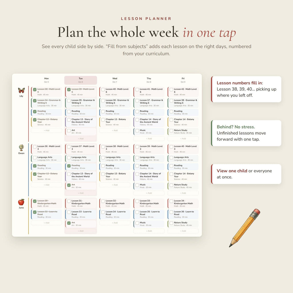 Homeschool Planner Google Sheets Web App