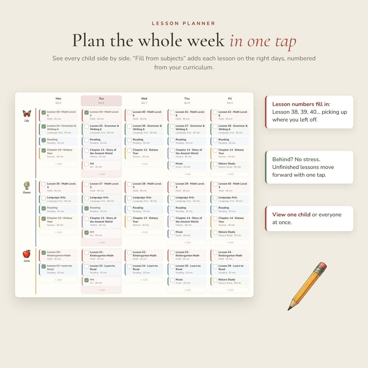 Homeschool Planner Google Sheets Web App