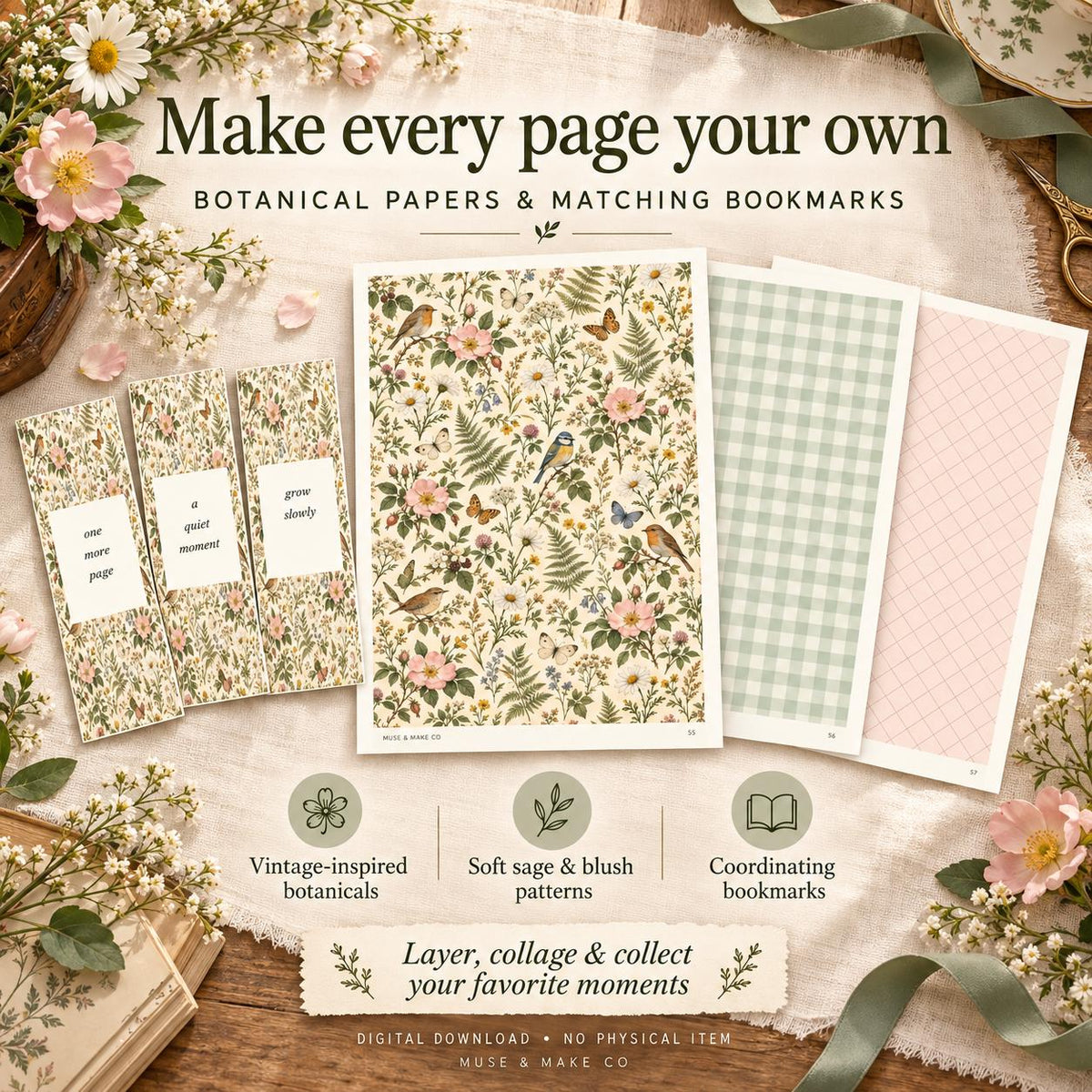 Cottage Garden Printable Journal