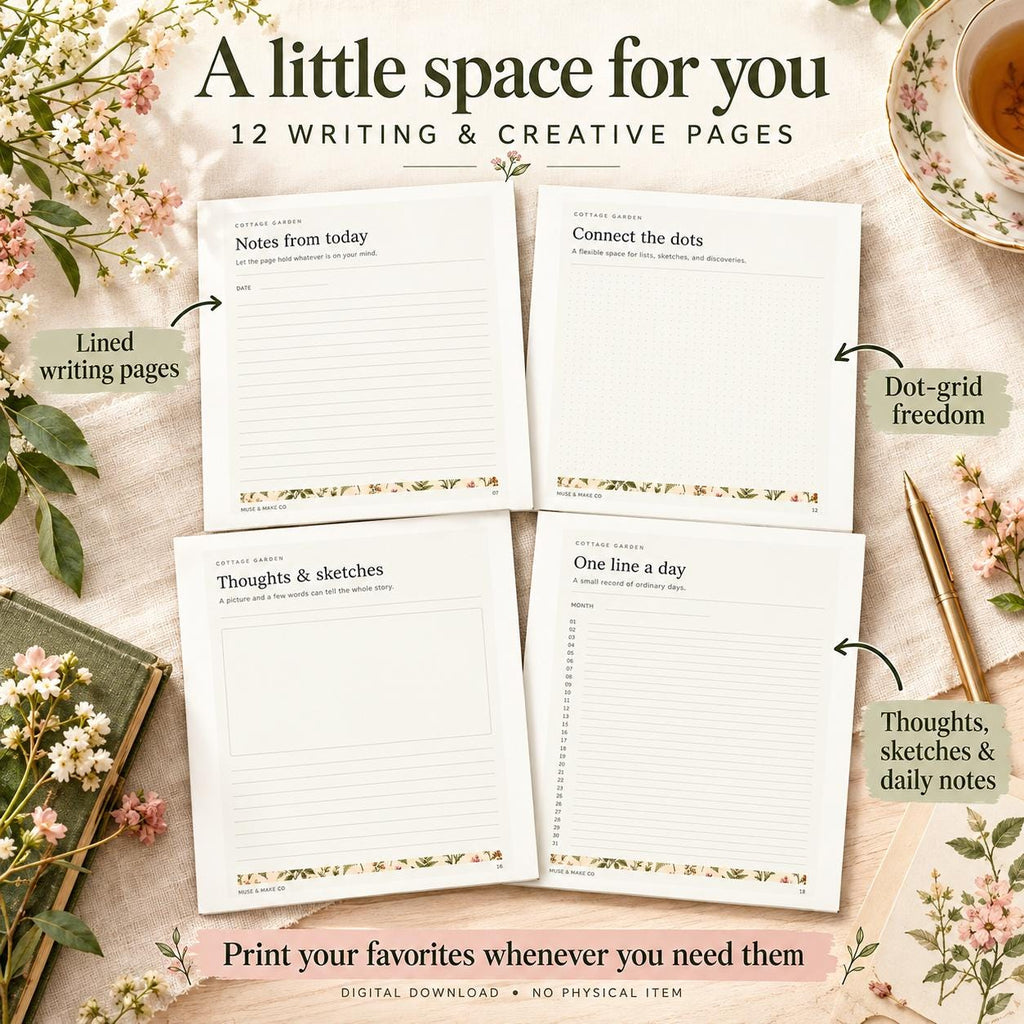 Cottage Garden Printable Journal