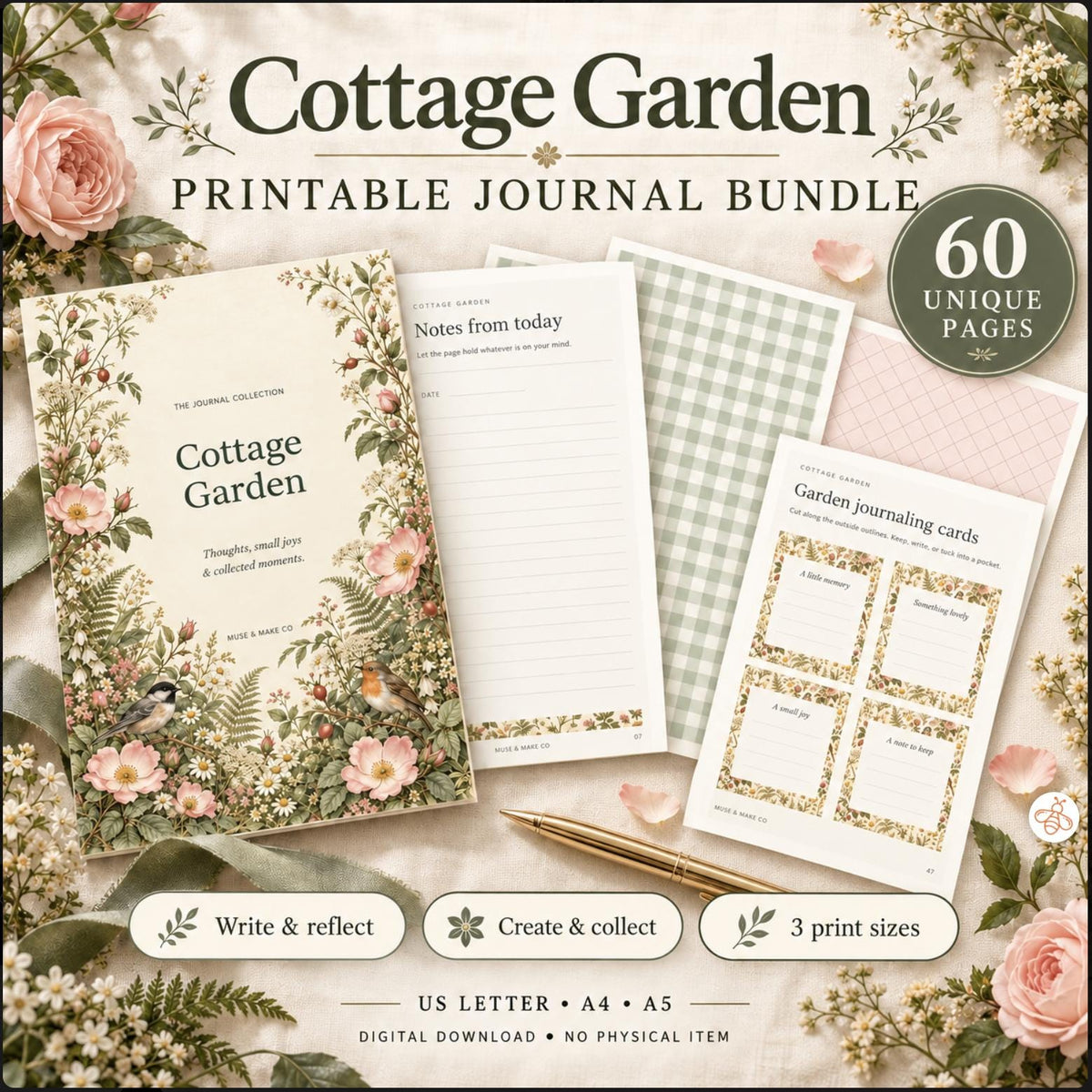 Cottage Garden Printable Journal