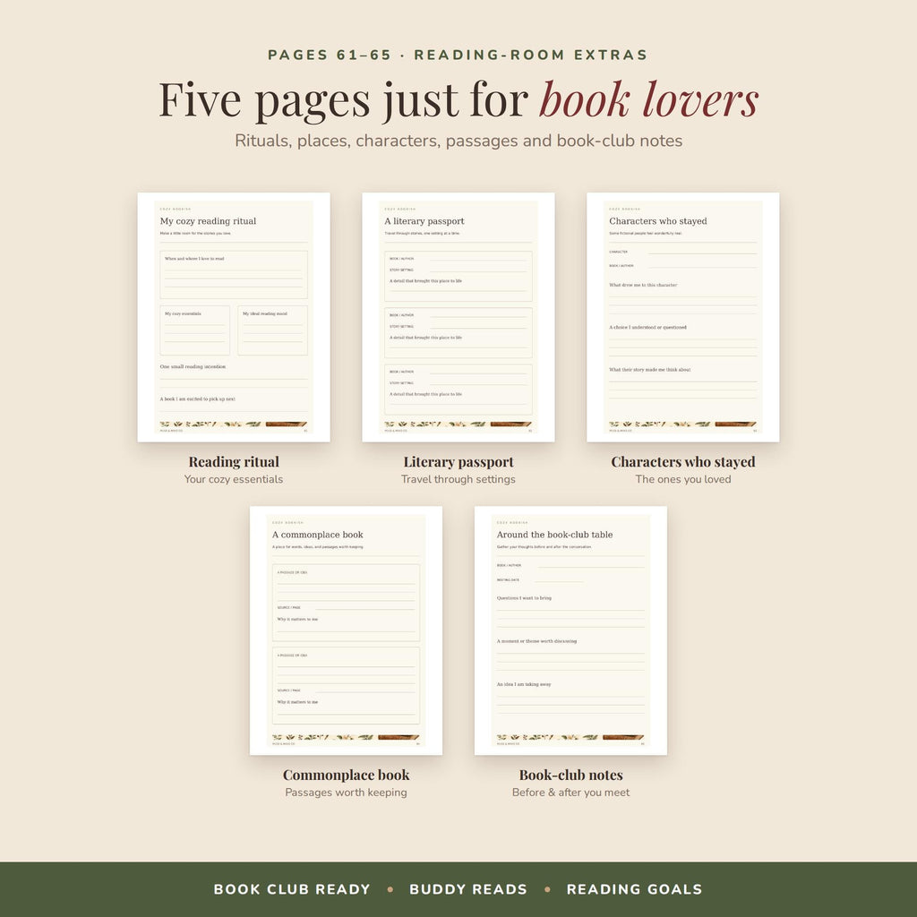 Cozy Bookish Printable Journal