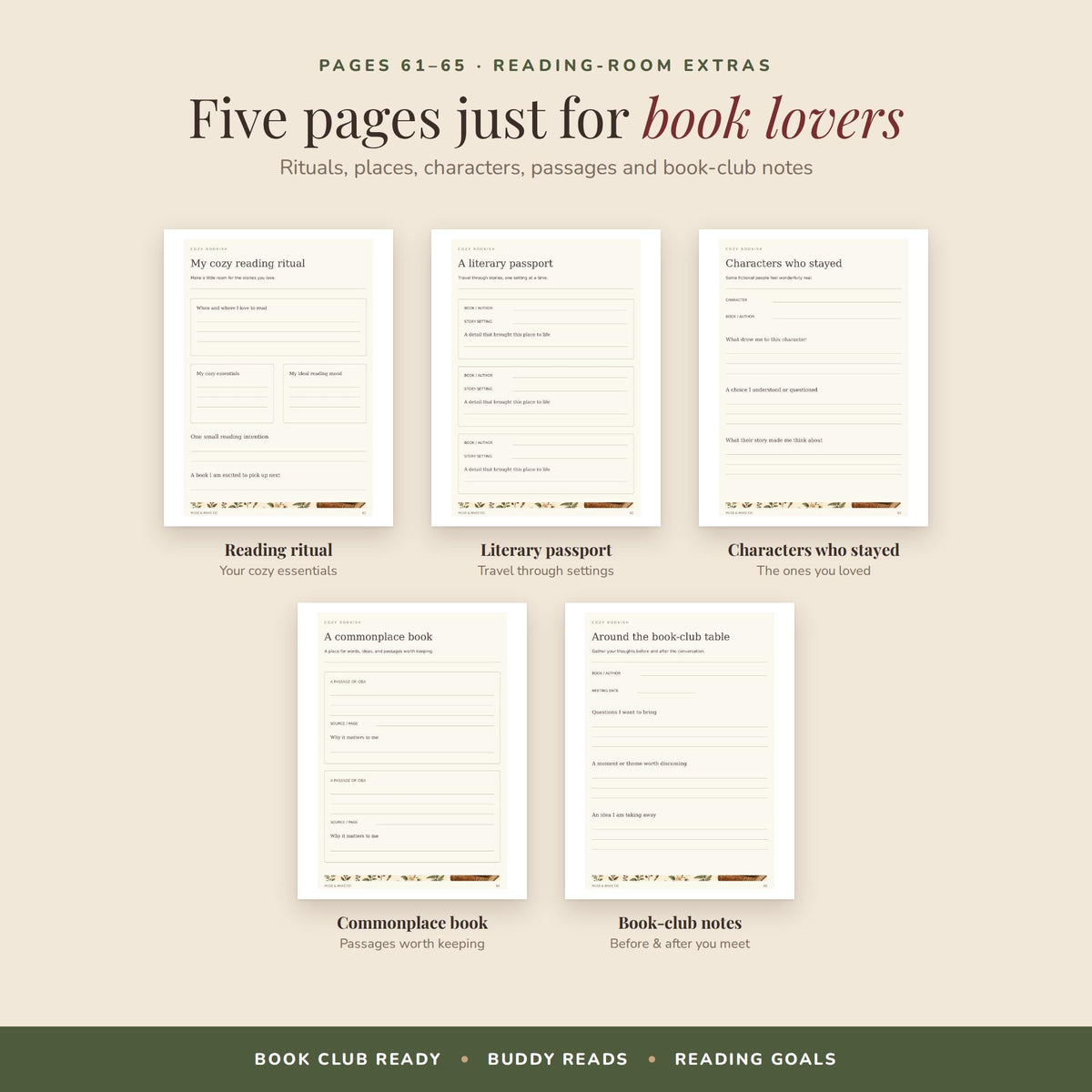 Cozy Bookish Printable Journal