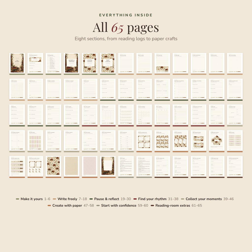 Cozy Bookish Printable Journal