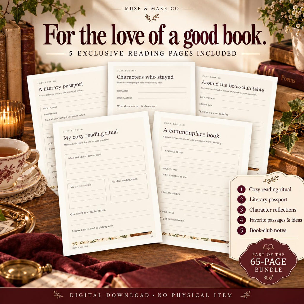 Cozy Bookish Printable Journal