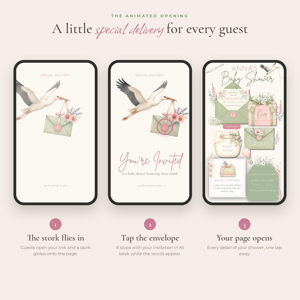Baby Shower Website Template Canva