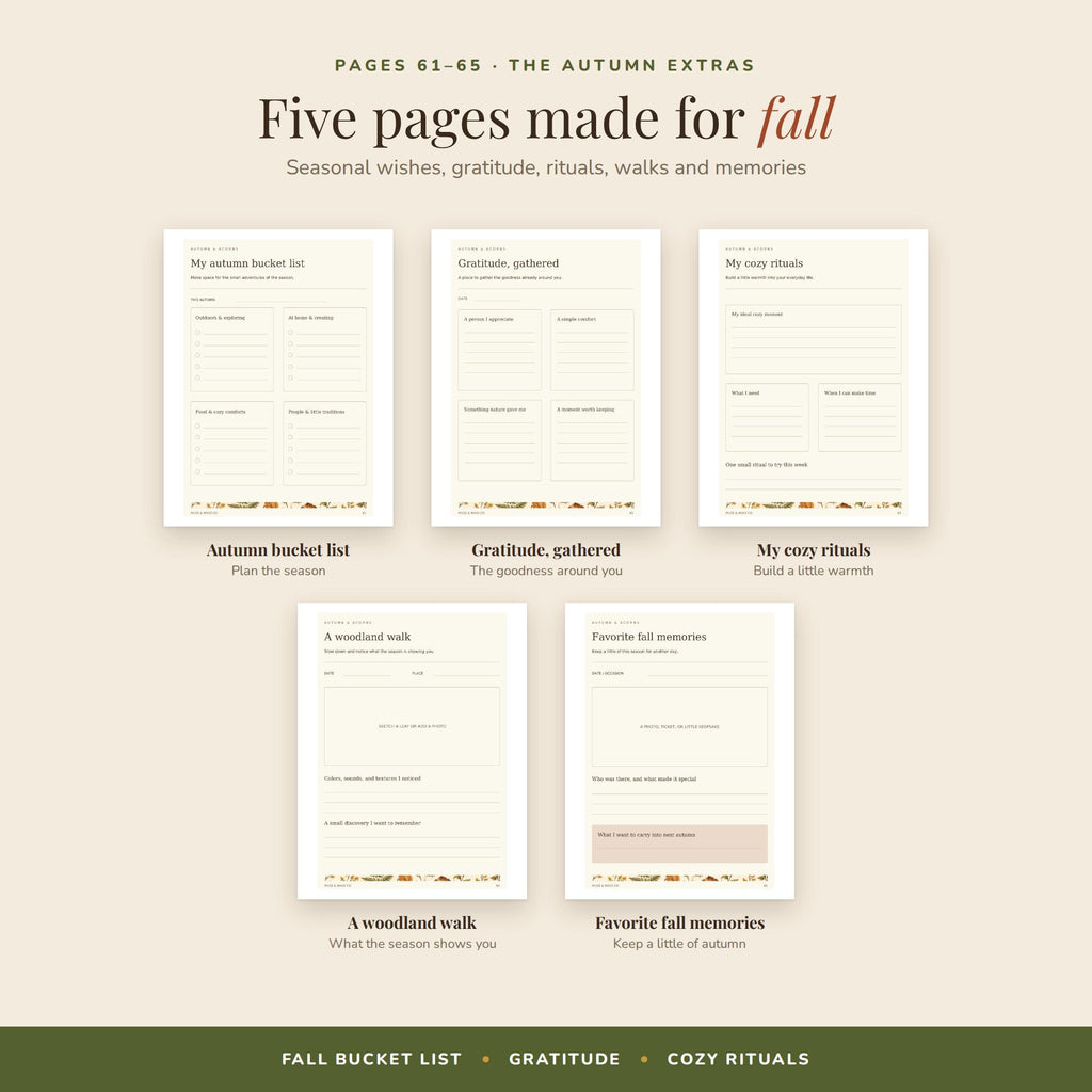Autumn and Acorns Printable Journal
