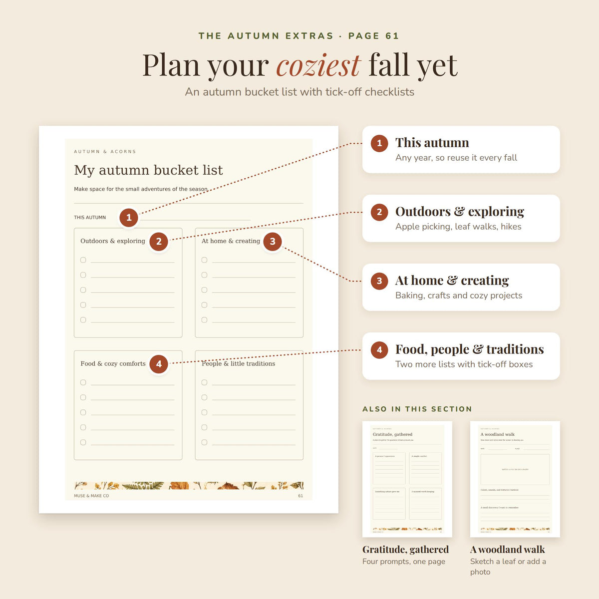 Autumn and Acorns Printable Journal