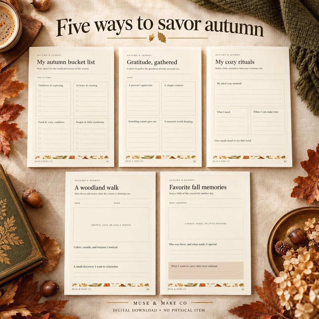 Autumn and Acorns Printable Journal