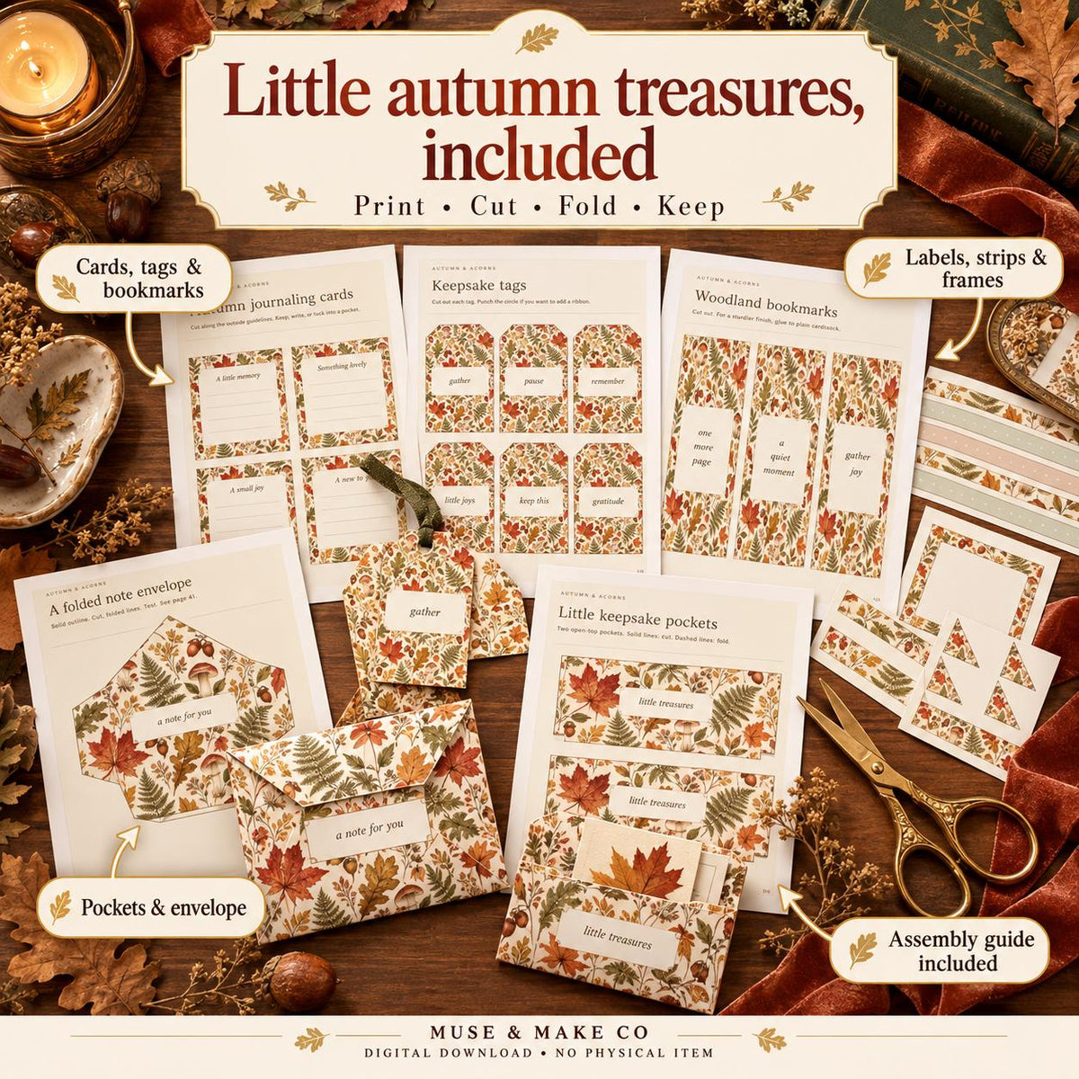 Autumn and Acorns Printable Journal