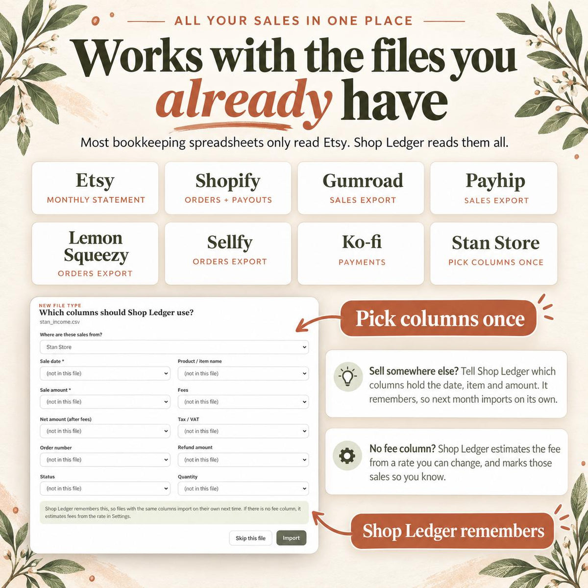 Etsy Seller Bookkeeping Spreadsheet for Digital Products