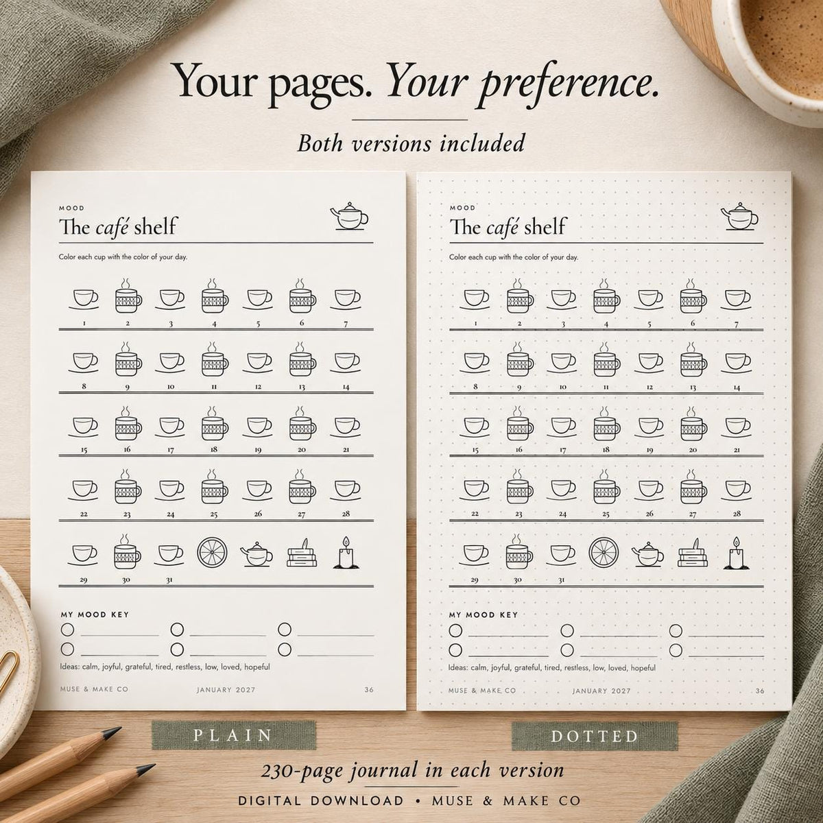 2027 Journal Bundle, 230 Printable Journal Pages