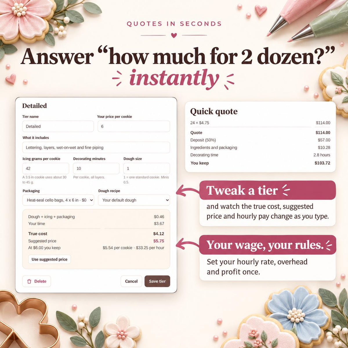 Cookie Business Planner Spreadsheet