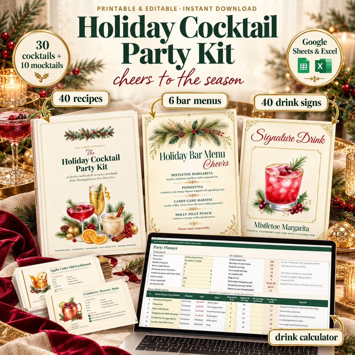 Holiday Cocktail Recipe Book
