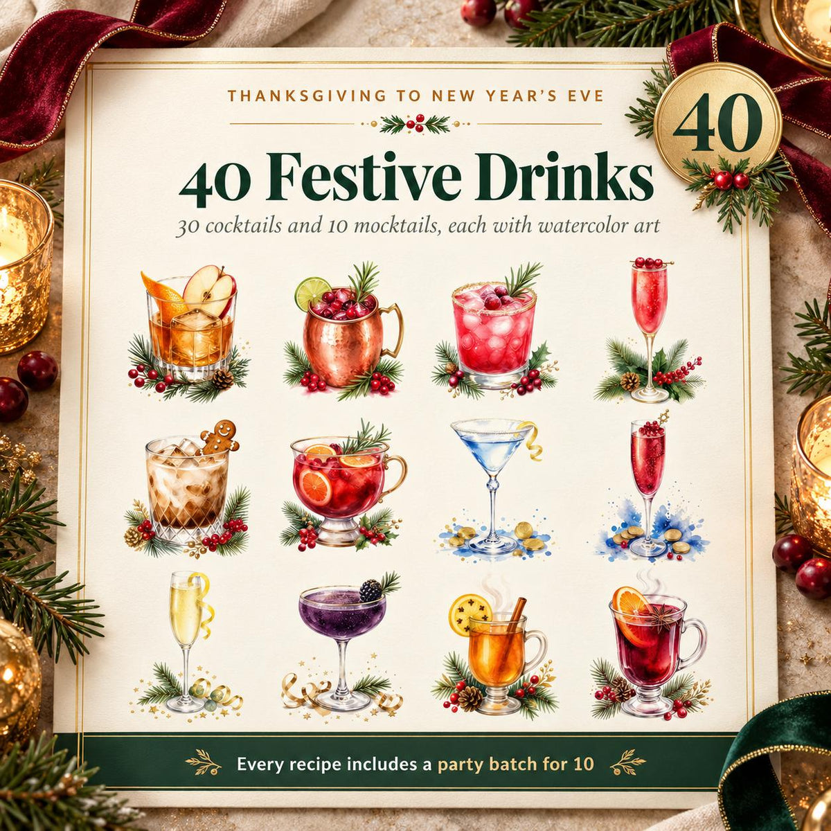 Holiday Cocktail Recipe Book