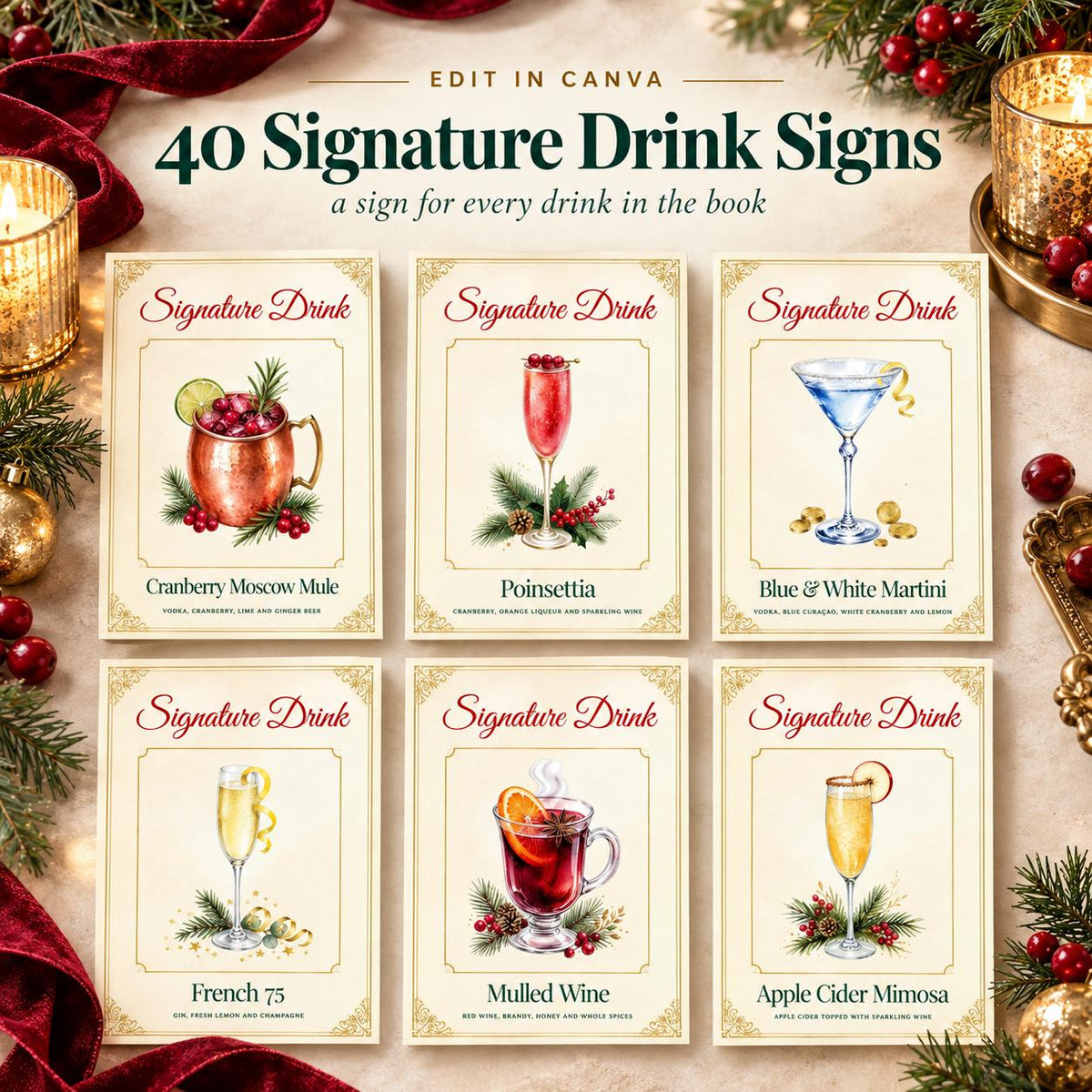 Holiday Cocktail Recipe Book