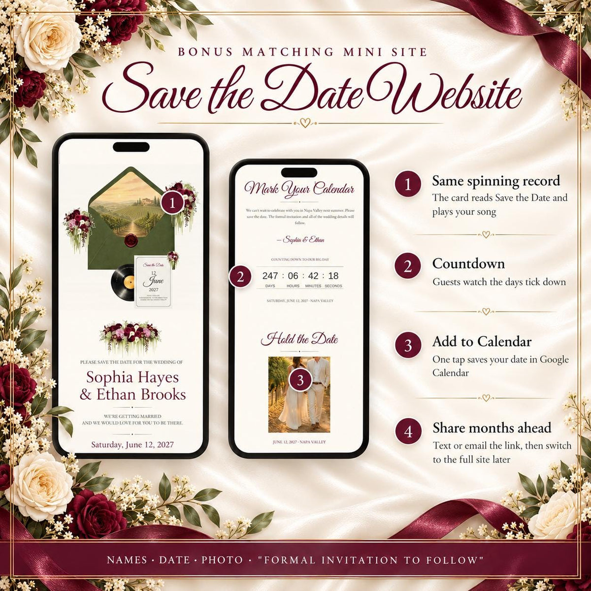 Wedding Website and Save the Date Bundle Canva