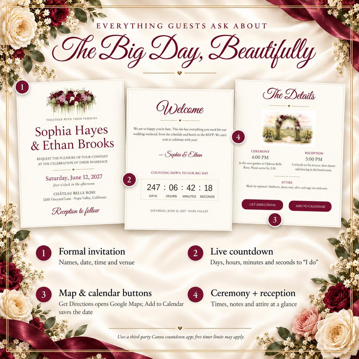 Wedding Website and Save the Date Bundle Canva