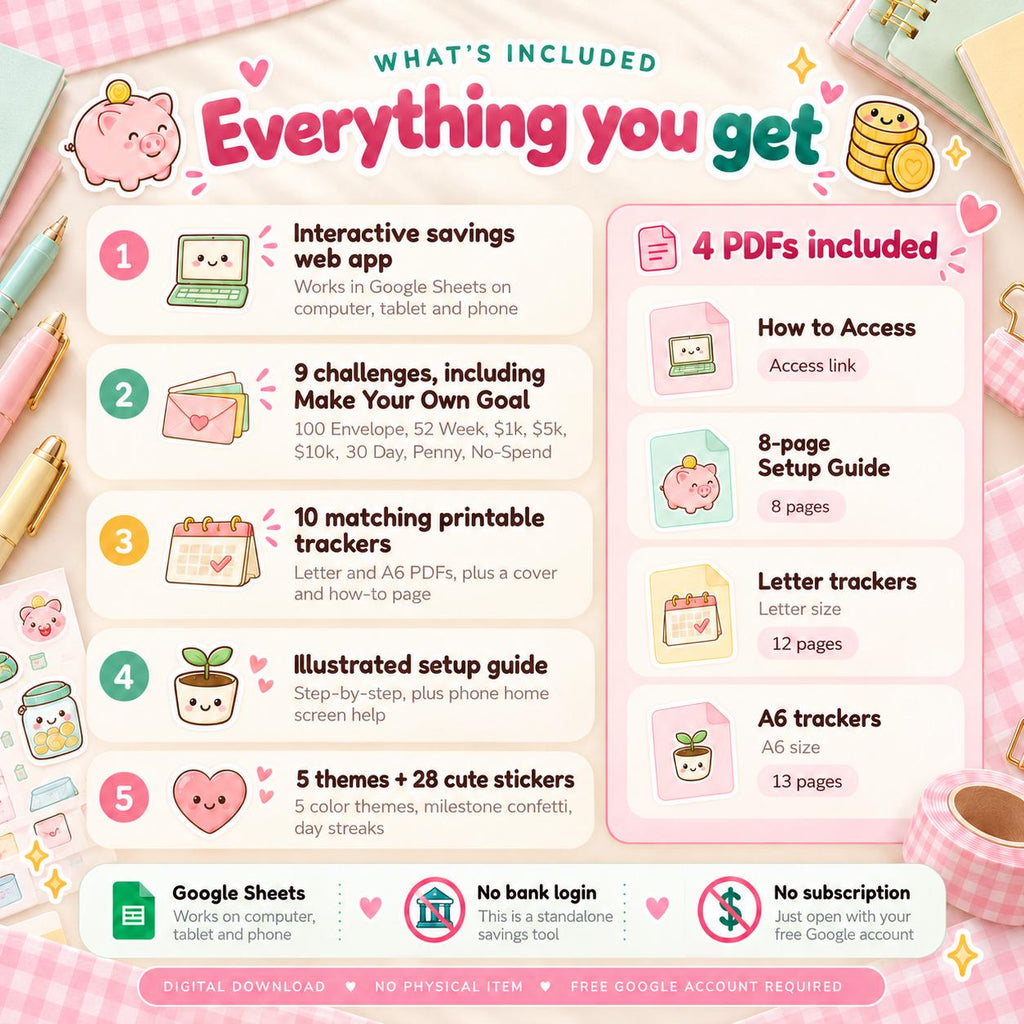 Savings Challenge Tracker Google Sheets Web App
