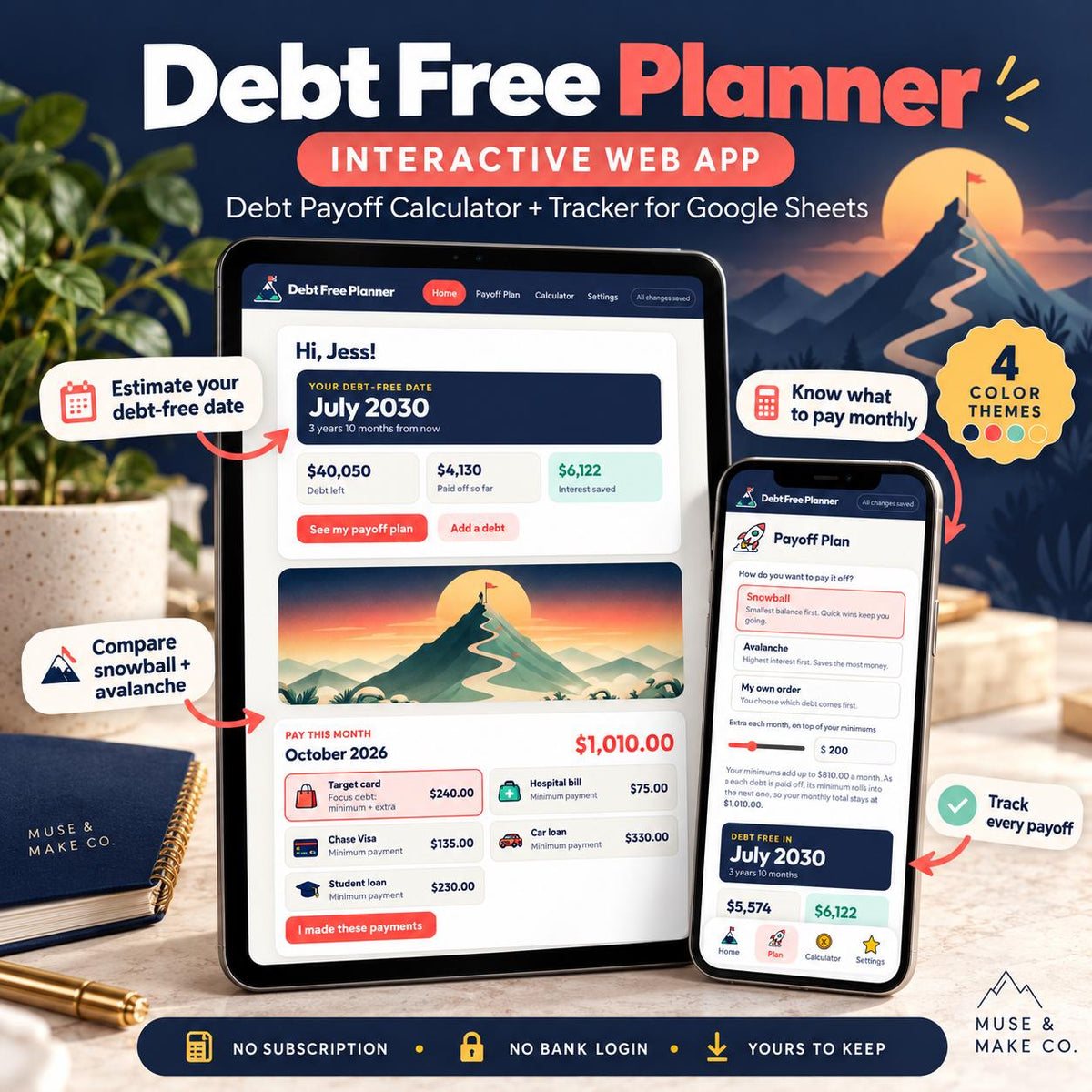 Debt Payoff Tracker Google Sheets Web App