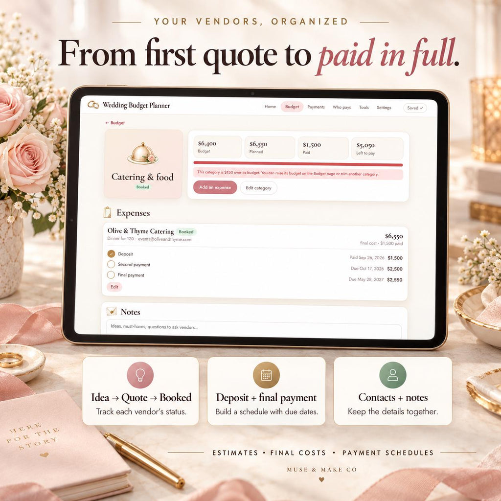 Wedding Budget Planner Google Sheets Web App