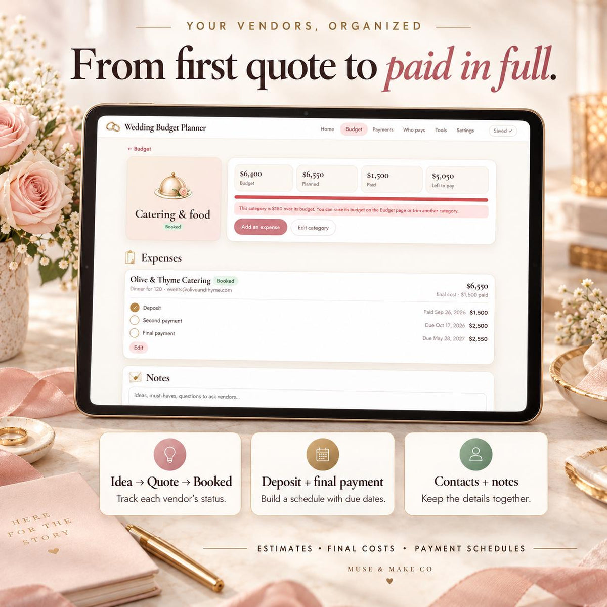 Wedding Budget Planner Google Sheets Web App
