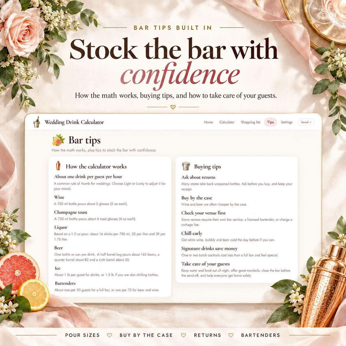 Wedding Drink Calculator
