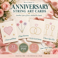 String Art Anniversary Cards Set