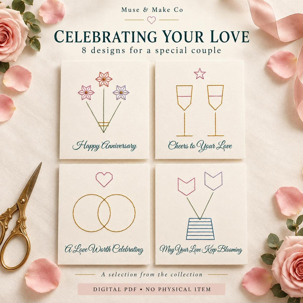 String Art Anniversary Cards Set