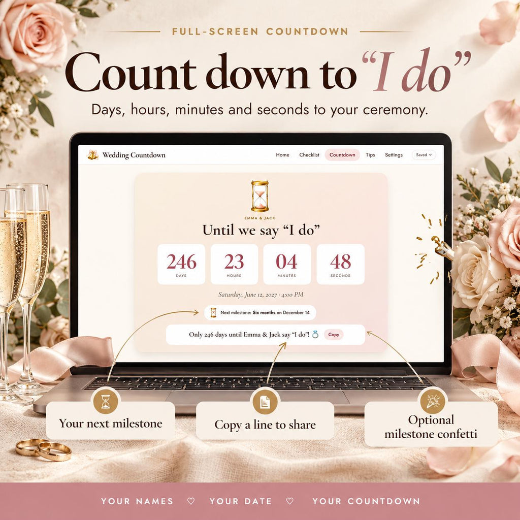 Wedding Checklist Countdown Timer Google Sheets App