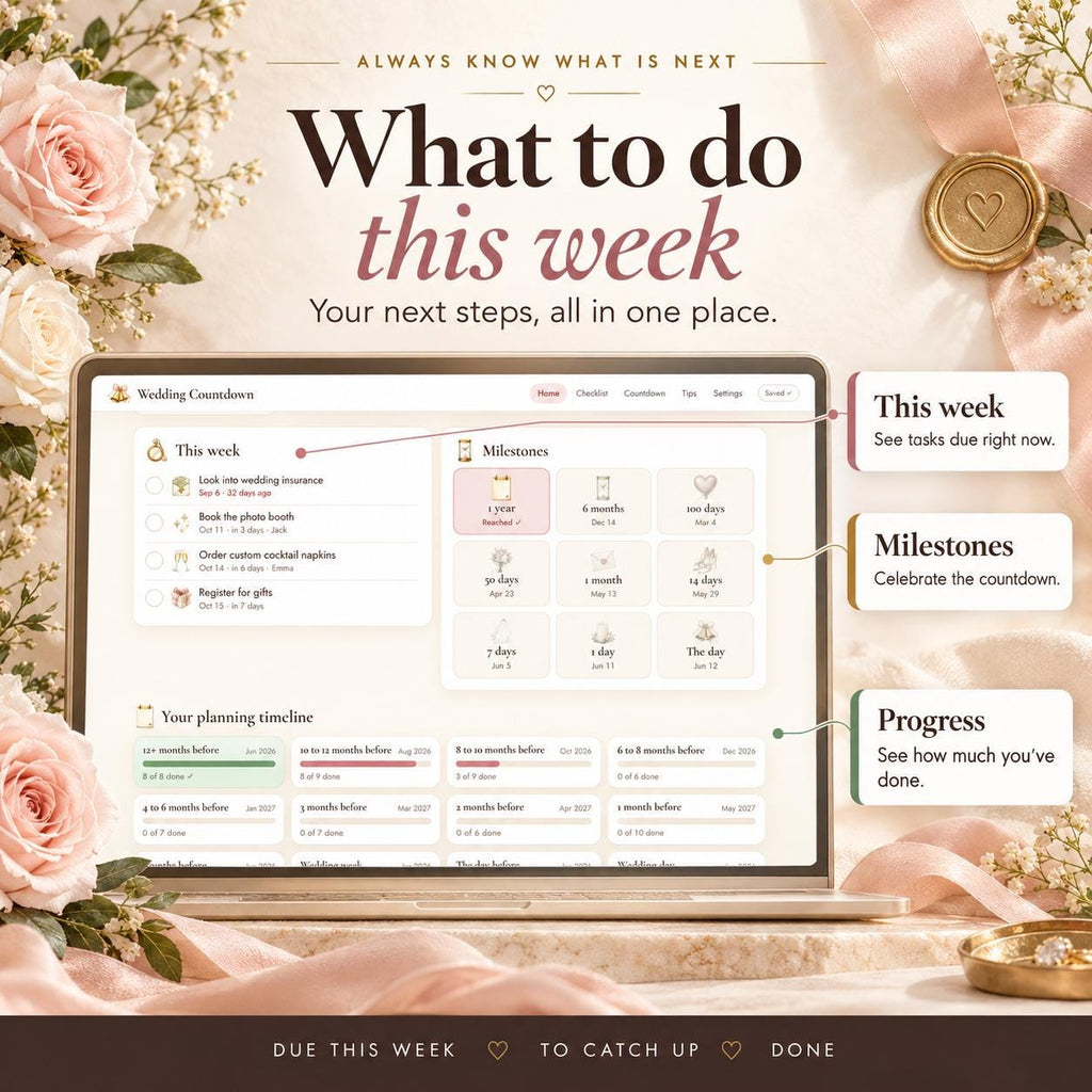 Wedding Checklist Countdown Timer Google Sheets App