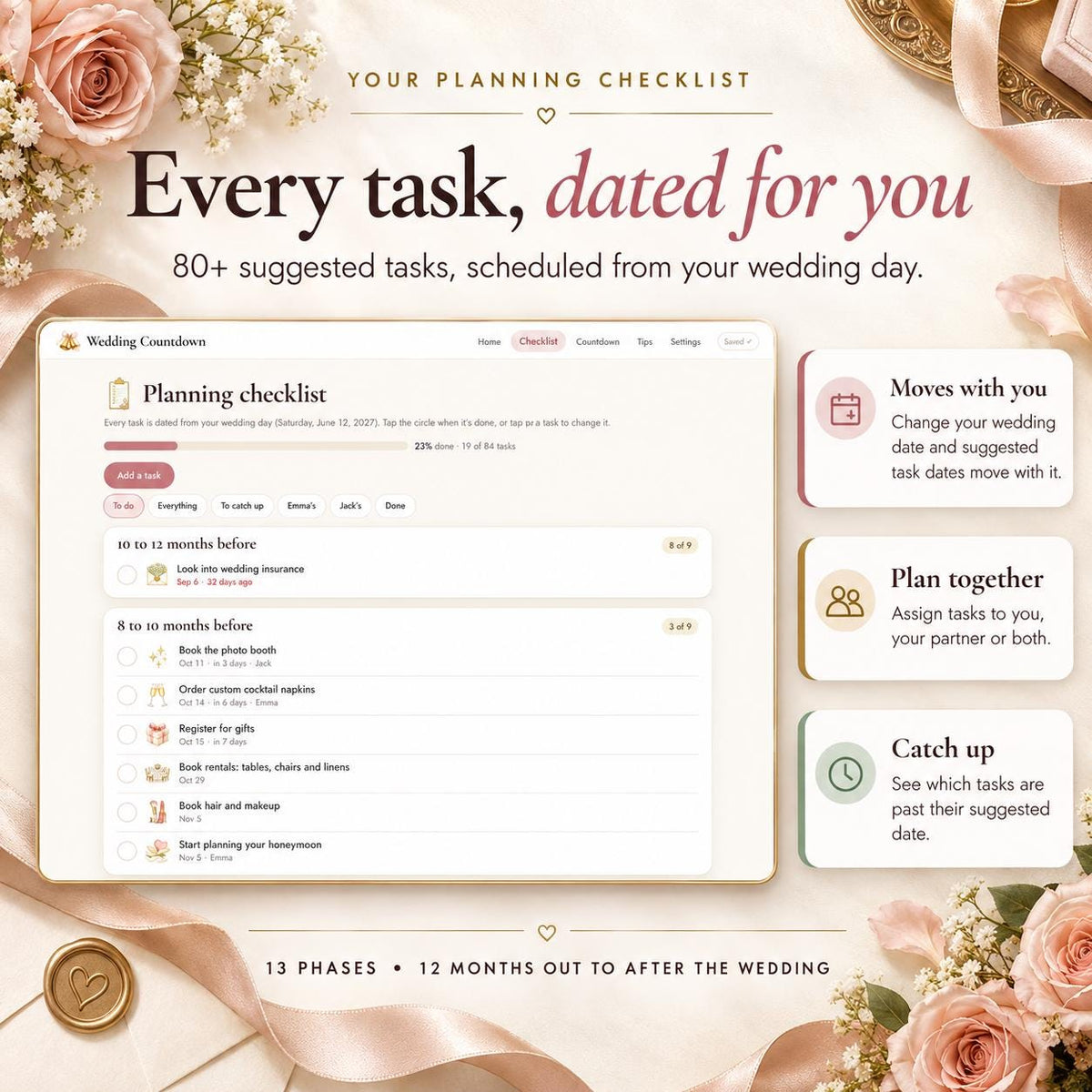 Wedding Checklist Countdown Timer Google Sheets App