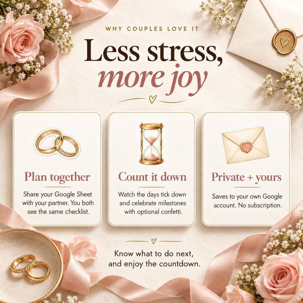 Wedding Checklist Countdown Timer Google Sheets App
