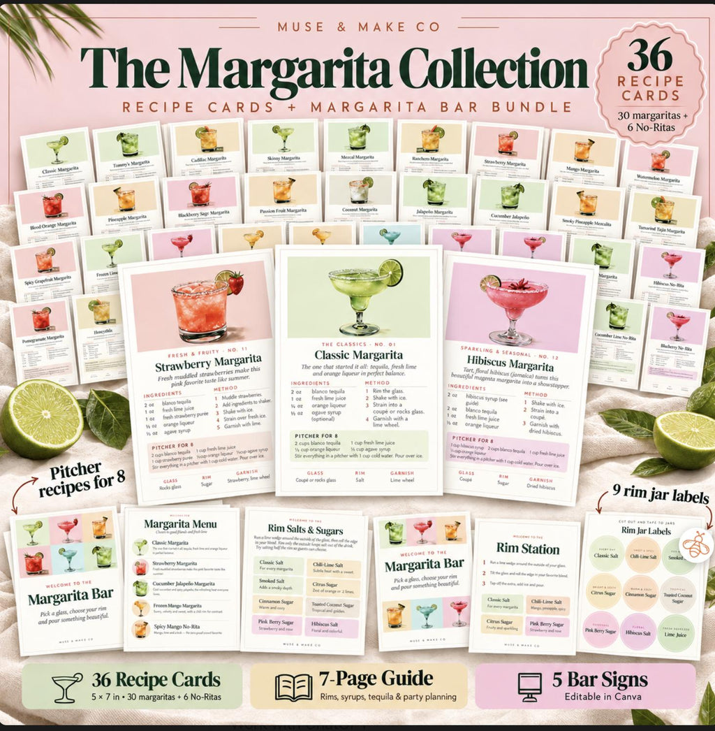 Margarita Recipe Cards