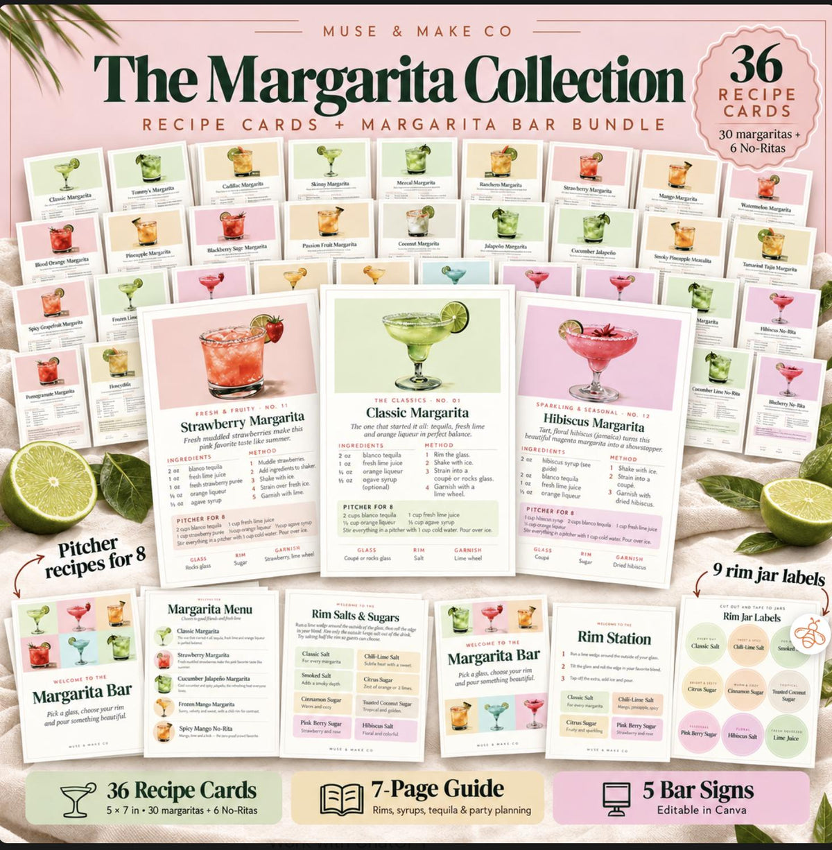 Margarita Recipe Cards