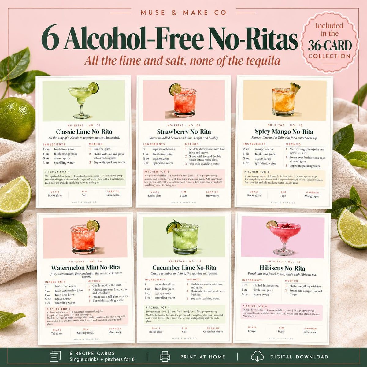 Margarita Recipe Cards
