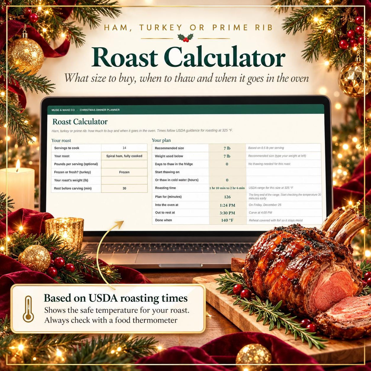Christmas Dinner Planner Spreadsheet