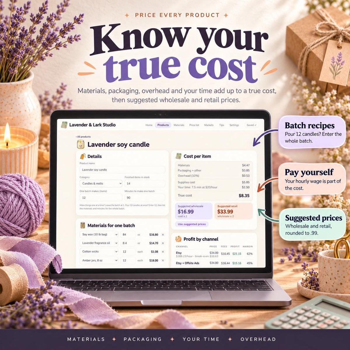Handmade Pricing Calculator Google Sheets App