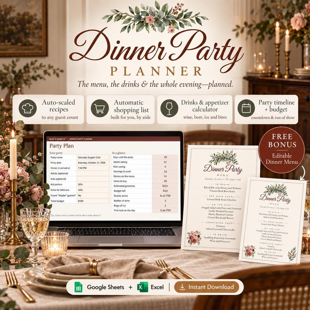 Dinner Party Planner Spreadsheet