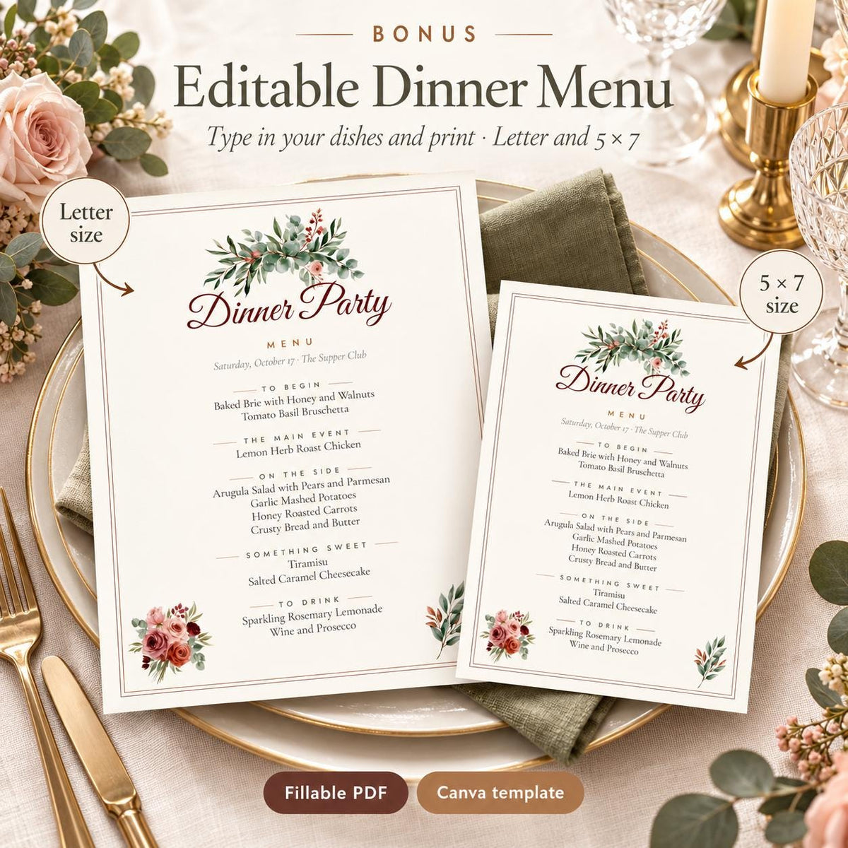 Dinner Party Planner Spreadsheet