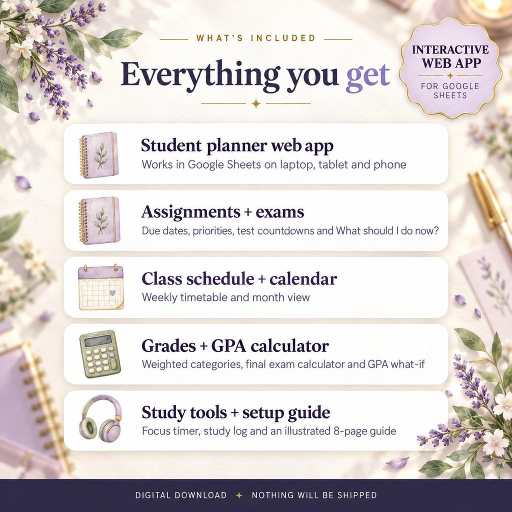 Student Planner App, Digital Assignment Tracker