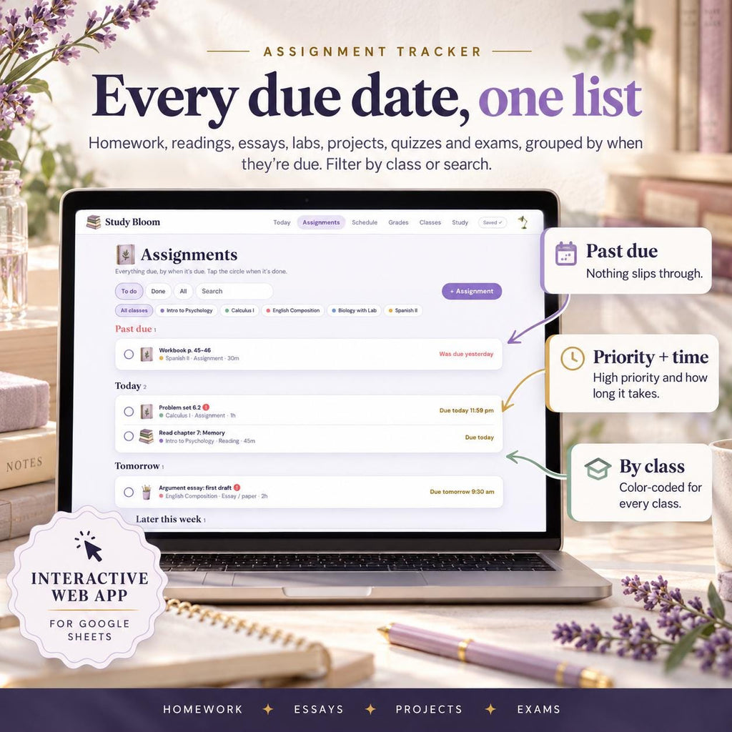 Student Planner App, Digital Assignment Tracker
