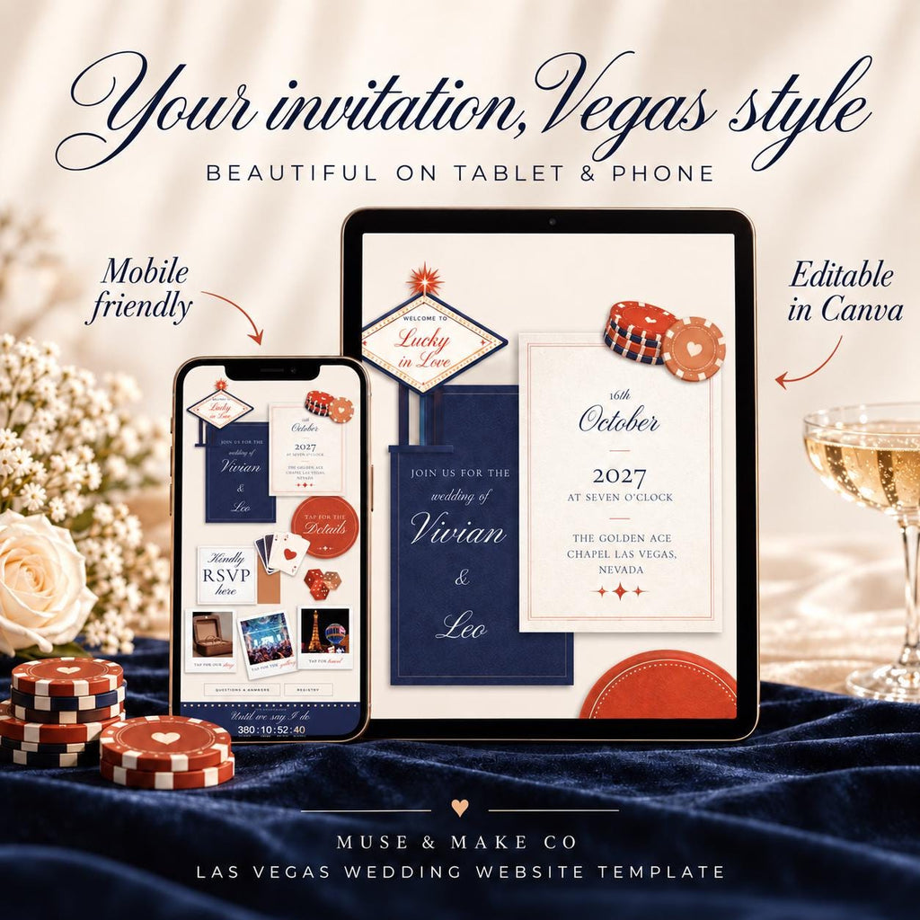 Las Vegas Wedding Website Template with RSVP