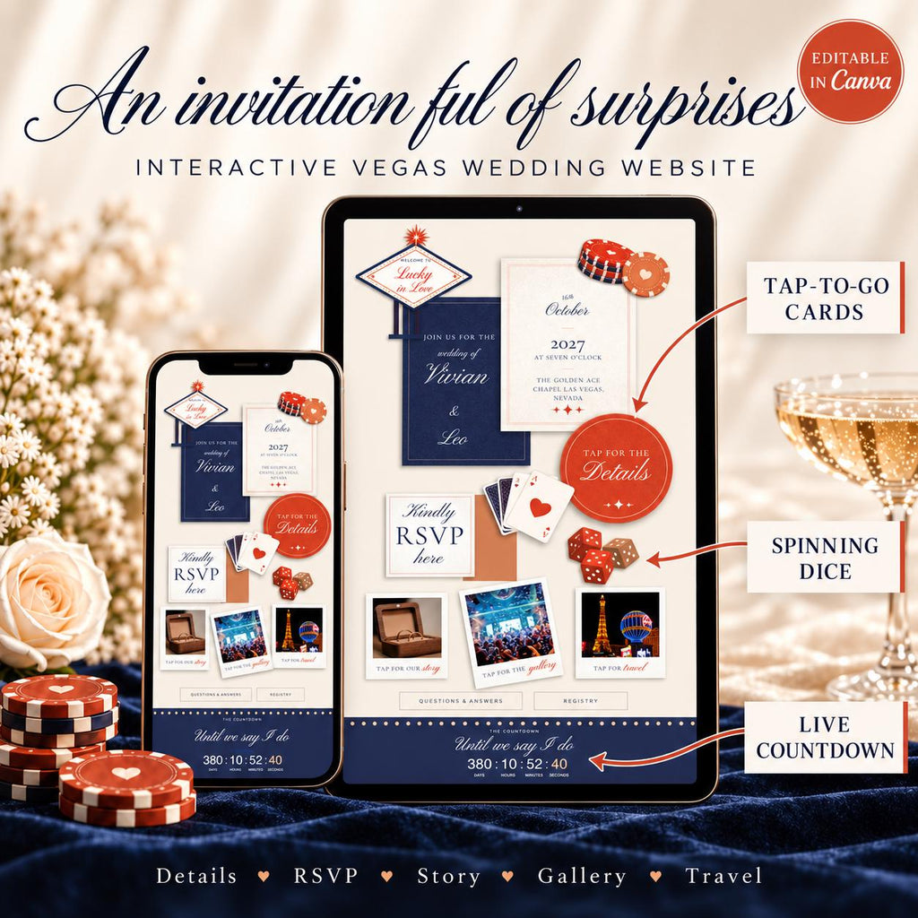 Las Vegas Wedding Website Template with RSVP