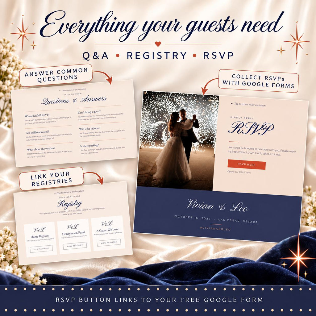 Las Vegas Wedding Website Template with RSVP