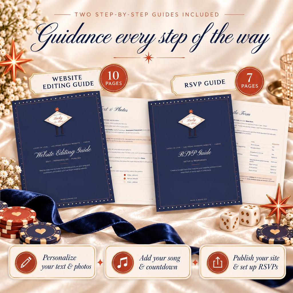 Las Vegas Wedding Website Template with RSVP