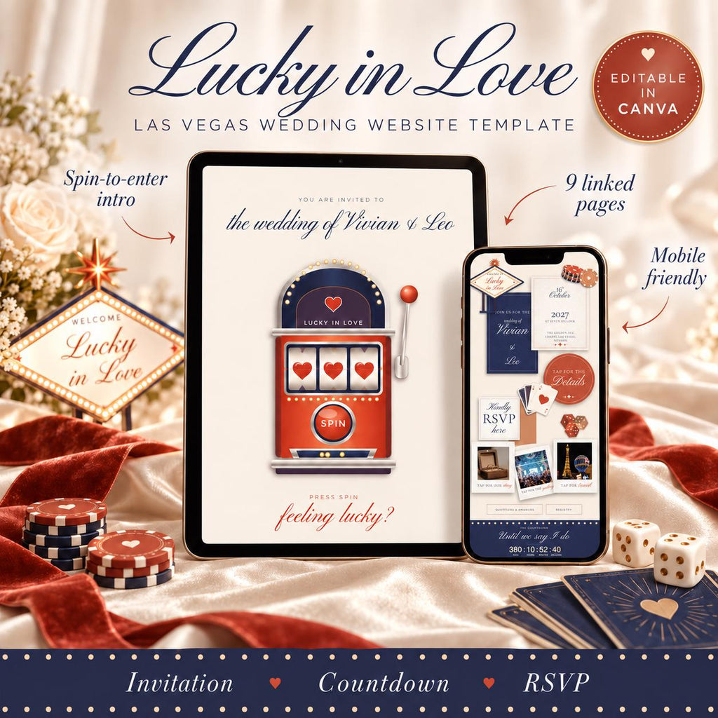 Las Vegas Wedding Website Template with RSVP