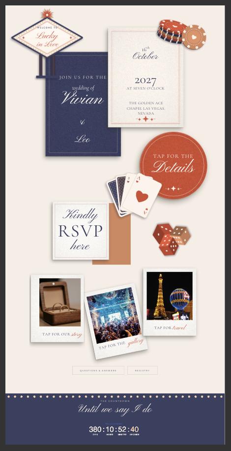 Las Vegas Wedding Website Template with RSVP