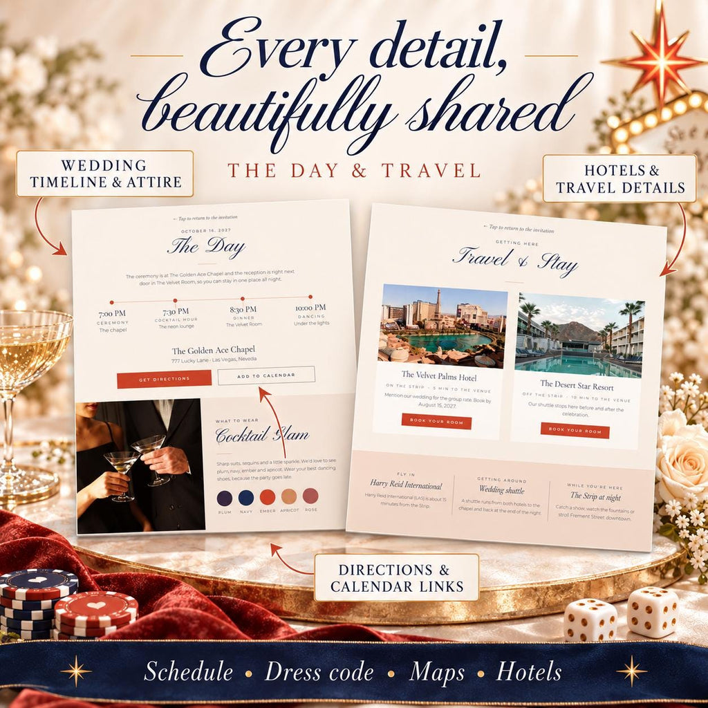 Las Vegas Wedding Website Template with RSVP