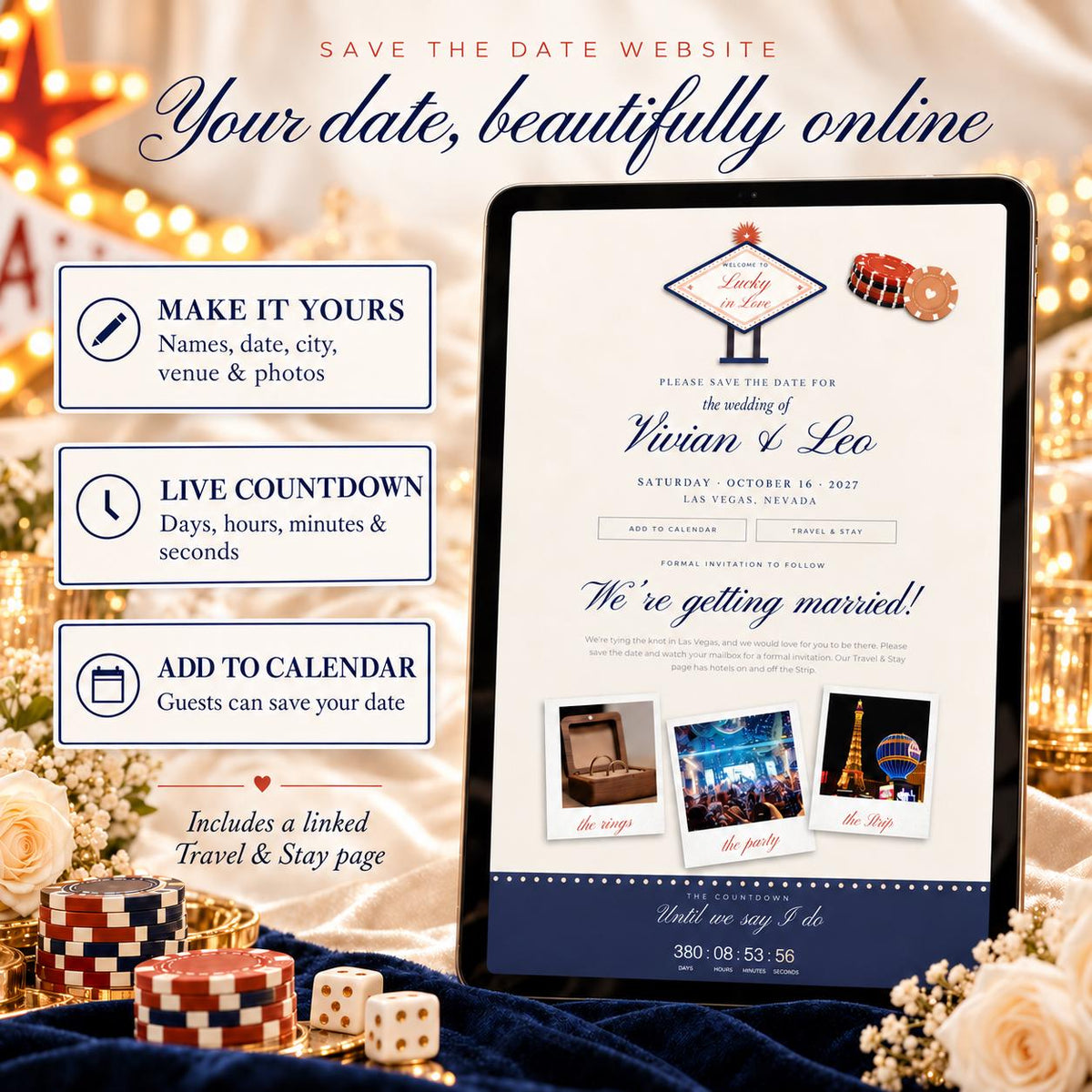 Las Vegas Save the Date Website Template
